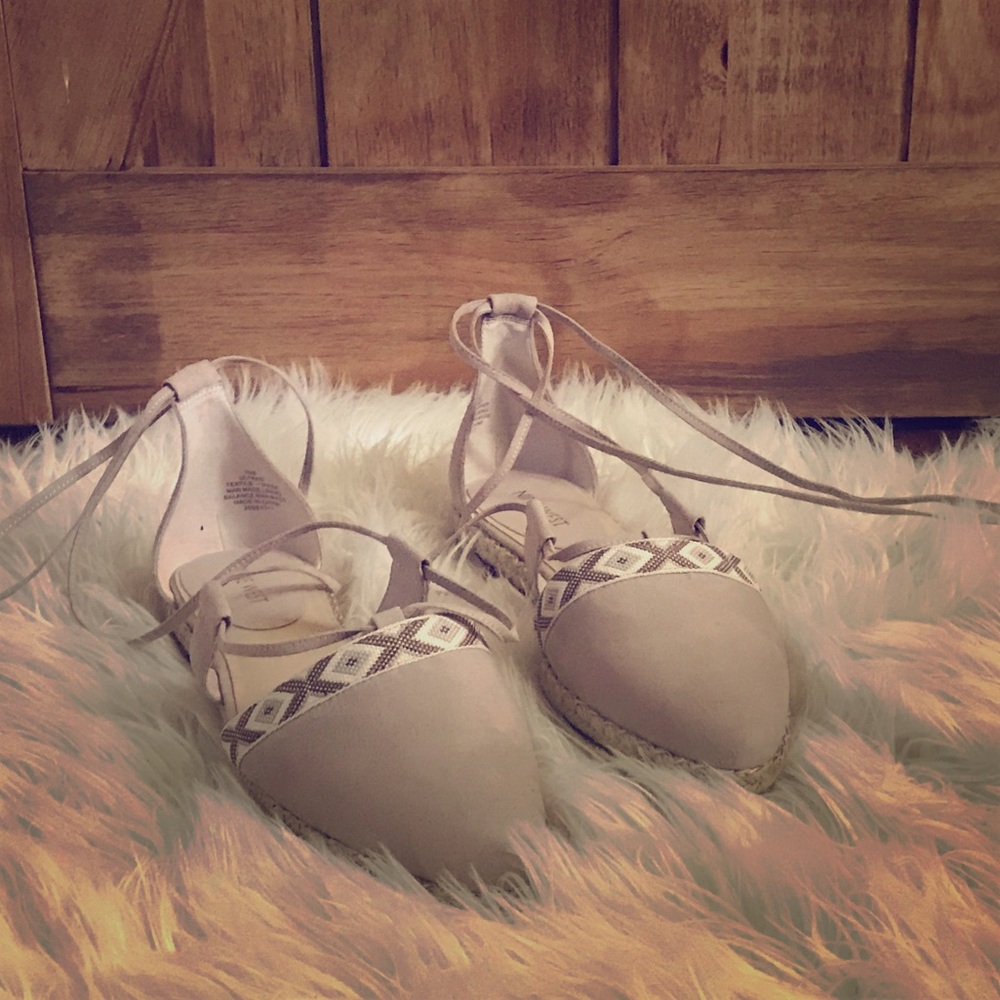Lace up the leg shoes nine west beaded shoes